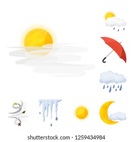 Isolated object of weather and climate symbol. Collection of weather and cloud vector icon for stock.