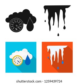 Isolated object of weather and climate symbol. Set of weather and cloud vector icon for stock.