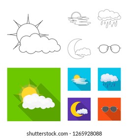 Isolated object of weather and climate symbol. Set of weather and cloud stock symbol for web.