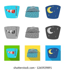 Isolated object of weather and climate symbol. Collection of weather and cloud vector icon for stock.