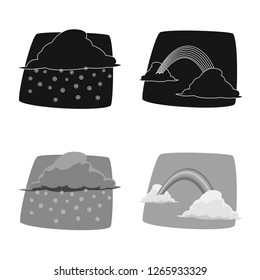 Isolated object of weather and climate symbol. Collection of weather and cloud stock symbol for web.