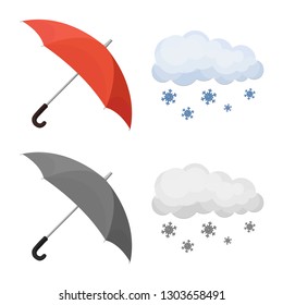 Isolated object of weather and climate symbol. Collection of weather and cloud stock symbol for web.