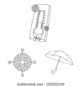 Isolated object of weather and climate symbol. Collection of weather and cloud vector icon for stock.