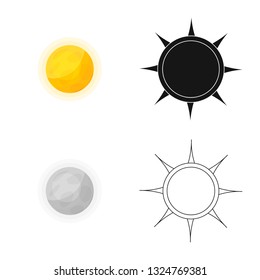 Isolated object of weather and climate symbol. Set of weather and cloud stock symbol for web.