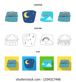 Isolated object of weather and climate symbol. Set of weather and cloud vector icon for stock.
