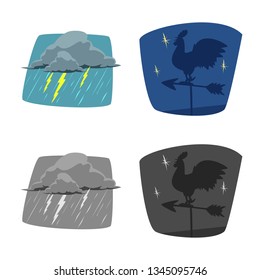 Isolated object of weather and climate symbol. Collection of weather and cloud vector icon for stock.