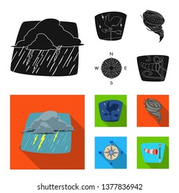 Isolated object of weather and climate symbol. Collection of weather and cloud stock vector illustration.