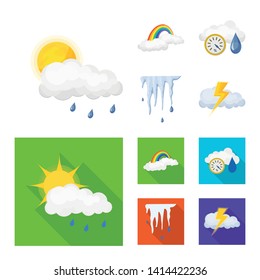 Isolated object of weather and climate symbol. Collection of weather and cloud vector icon for stock.