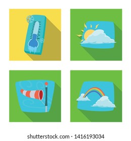 Isolated object of weather and climate symbol. Set of weather and cloud stock vector illustration.