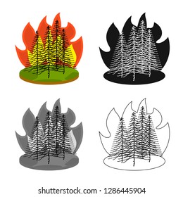 Isolated object of weather and distress icon. Collection of weather and crash stock vector illustration.