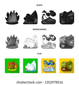 Isolated object of weather and distress icon. Collection of weather and crash vector icon for stock.