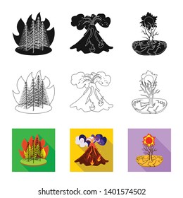 Isolated object of weather and distress icon. Collection of weather and crash vector icon for stock.