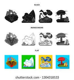 Isolated object of weather and distress logo. Collection of weather and crash vector icon for stock.