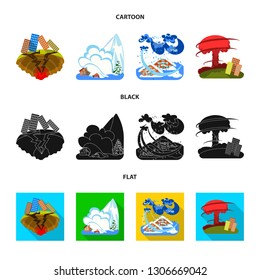 Isolated object of weather and distress logo. Set of weather and crash vector icon for stock.