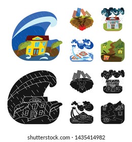Isolated object of weather and distress sign. Set of weather and crash vector icon for stock.