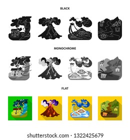 Isolated object of weather and distress symbol. Collection of weather and crash stock vector illustration.