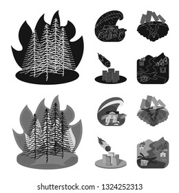 Isolated object of weather and distress symbol. Set of weather and crash vector icon for stock.