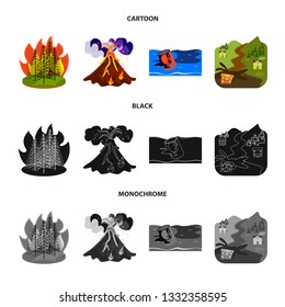 Isolated object of weather and distress symbol. Set of weather and crash vector icon for stock.
