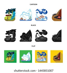 Isolated object of weather and distress symbol. Collection of weather and crash stock vector illustration. Isolated object of weather and distress symbol. Collection of weather and crash stock vector illustration.
