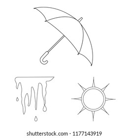 Isolated object of weather and weather icon. Collection of weather and application stock vector illustration.