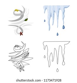 Isolated object of weather and weather icon. Set of weather and application stock vector illustration.