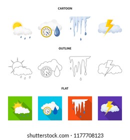 Isolated object of weather and weather icon. Set of weather and application stock symbol for web.