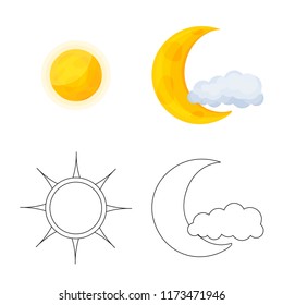 Isolated object of weather and weather logo. Collection of weather and application stock symbol for web.