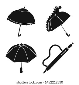 Isolated object of weather and rainy sign. Set of weather and rain vector icon for stock.