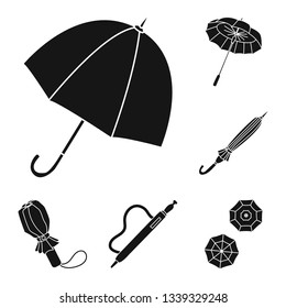 Isolated object of weather and rainy symbol. Set of weather and rain vector icon for stock.