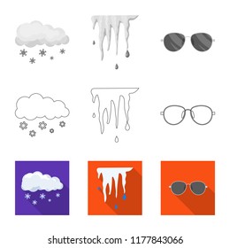 Isolated object of weather and weather sign. Collection of weather and application stock vector illustration.