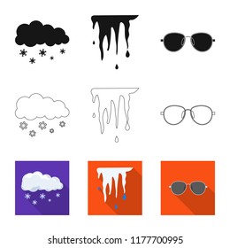Isolated object of weather and weather sign. Set of weather and application stock vector illustration.