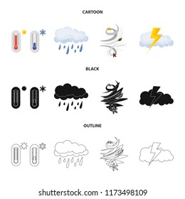 Isolated object of weather and weather symbol. Collection of weather and application vector icon for stock.