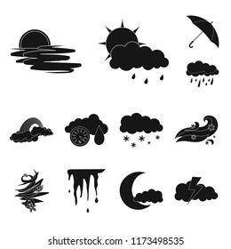 Isolated object of weather and weather symbol. Set of weather and application vector icon for stock.
