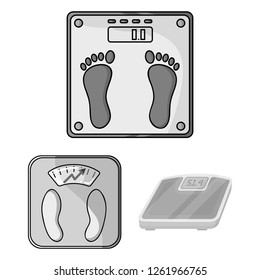 Isolated object of weight and lab icon. Set of weight and kitchen vector icon for stock.