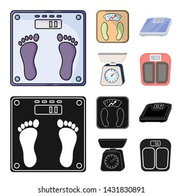 Isolated object of weight and lab logo. Collection of weight and kitchen vector icon for stock.