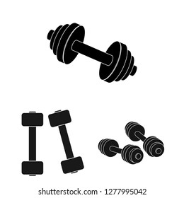 Isolated object of weight and lifting symbol. Collection of weight and exercise stock vector illustration.
