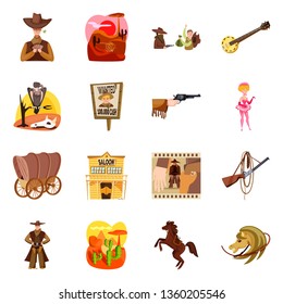 Isolated object of wild and west icon. Collection of wild and american stock symbol for web.