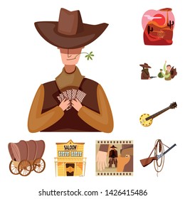 Isolated object of wild west icon. Collection of wild and american stock symbol for web.