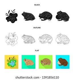 Isolated object of wildlife and bog logo. Collection of wildlife and reptile vector icon for stock.