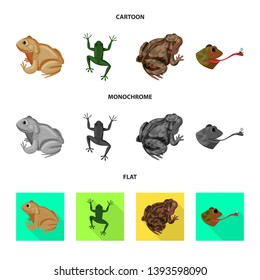 Isolated object of wildlife and bog sign. Set of wildlife and reptile vector icon for stock.