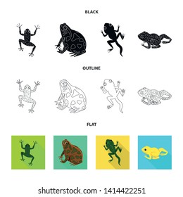 Isolated object of wildlife and bog symbol. Collection of wildlife and reptile stock symbol for web.