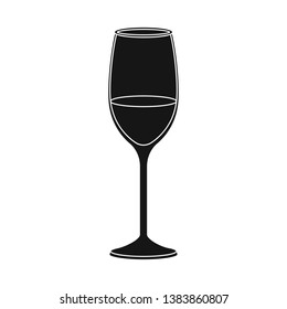 Isolated object of wine and glass icon. Set of wine and transparent vector icon for stock.