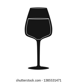 Isolated object of wine and glass symbol. Set of wine and tasting vector icon for stock.