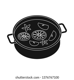 Isolated object of wine and mulled sign. Collection of wine and drink stock vector illustration.
