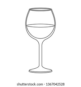 Isolated object of wine and red symbol. Collection of wine and wineglass stock vector illustration.