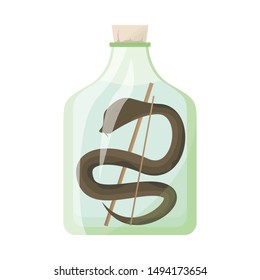 Isolated object of wine and snake logo. Collection of wine and preserved stock vector illustration.