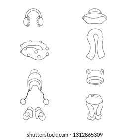 Isolated object of winter  and cold sign. Collection of winter  and warm vector icon for stock.