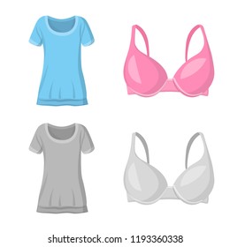 Isolated object of woman and clothing icon. Collection of woman and wear stock symbol for web.