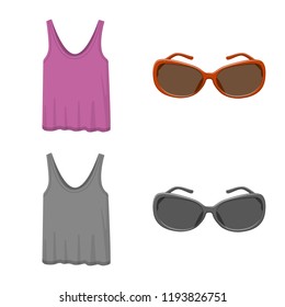 Isolated object of woman and clothing icon. Collection of woman and wear stock vector illustration.