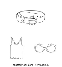 Isolated object of woman and clothing logo. Collection of woman and wear vector icon for stock.